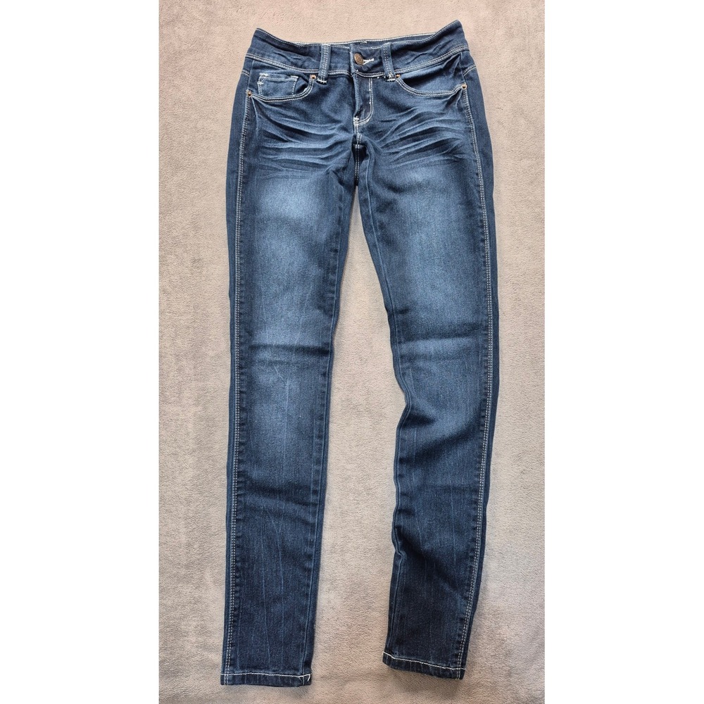Ardene Womens Size 0 Dark Wash Skinny Jeans Blue Stretch Denim Slim Fit